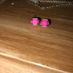 CUSTOM hot pink Kendra Scott studs